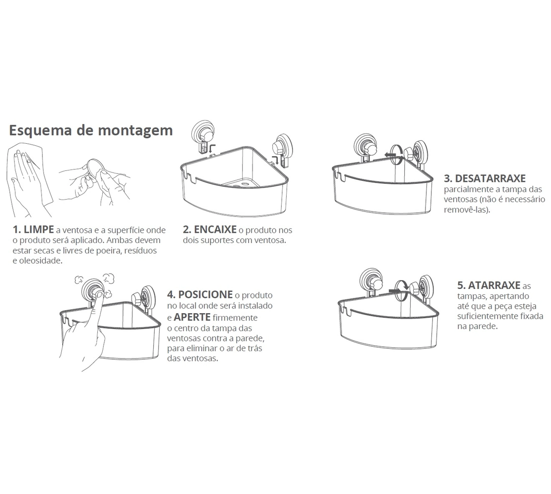 Cantoneira com Ventosas - Branco