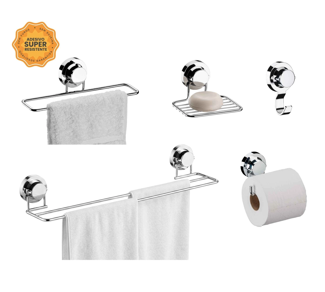 Conjunto Adesivo para Banheiro com 5 peças Facile Utile