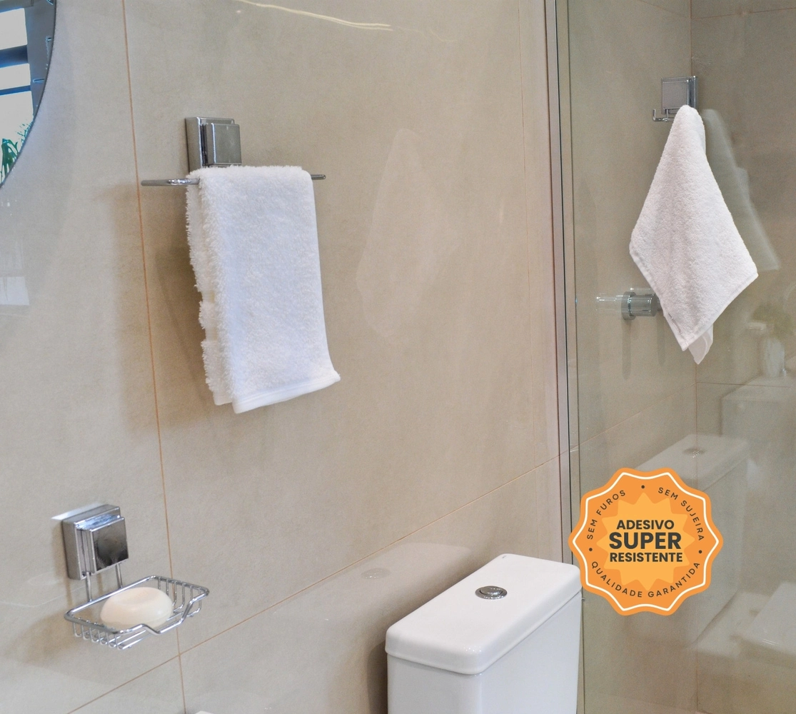 Conjunto Adesivo para Banheiro com 5 peças Premium Inox