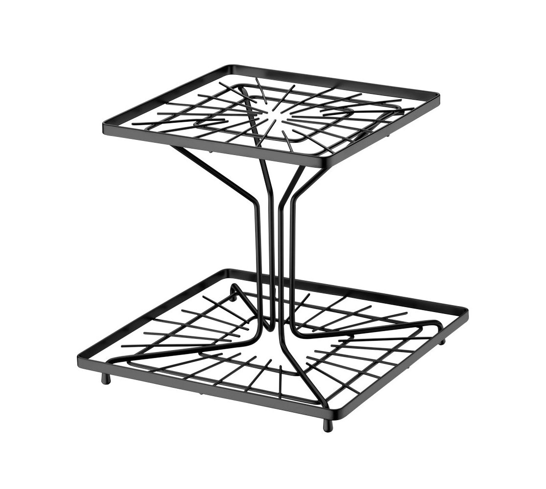 Fruteira Dupla Quadrada - Preto Fosco
