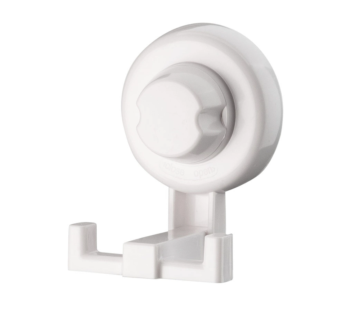 Gancho Multiuso Duplo com Ventosa - Branco