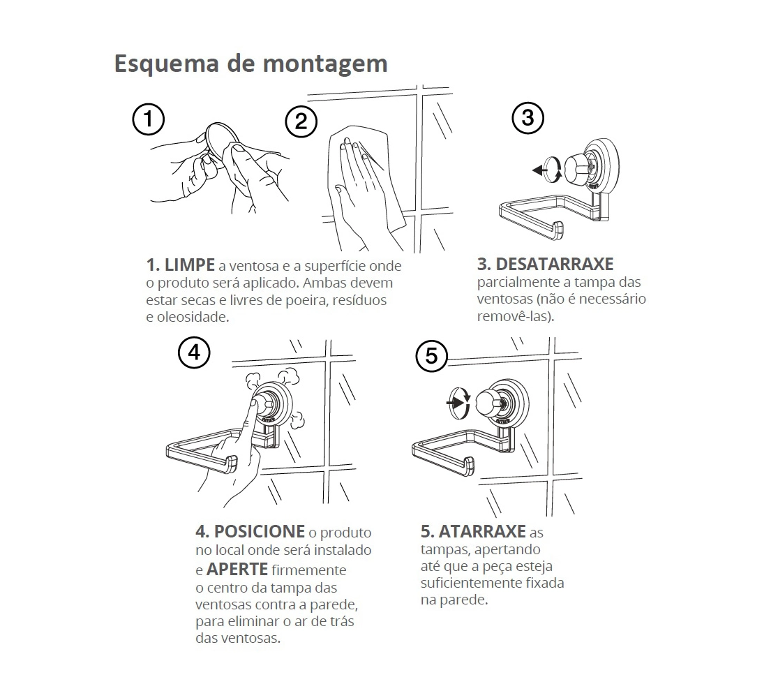 Gancho Multiuso com Ventosa - Branco