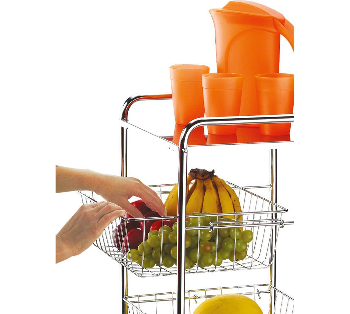 Legumeira com Tampo Aço Inox Cestos Deslizantes