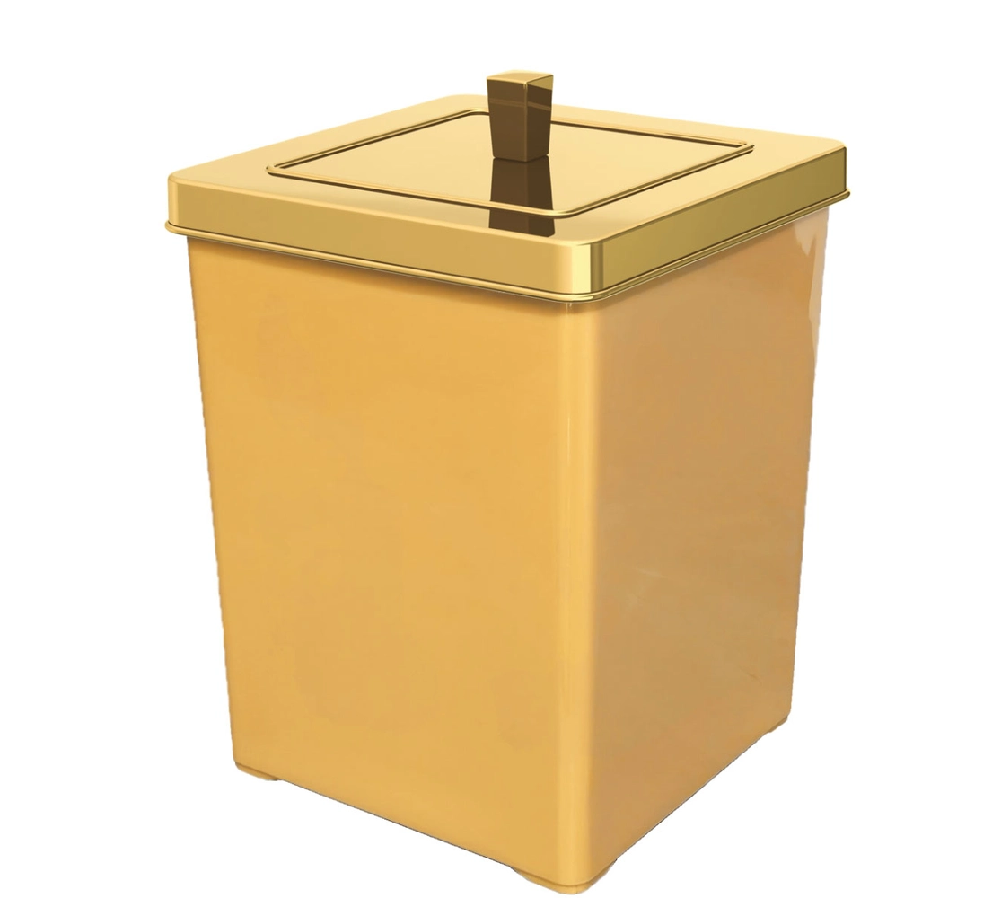 Lixeira Quadrada 6,5 Litros - Dourado