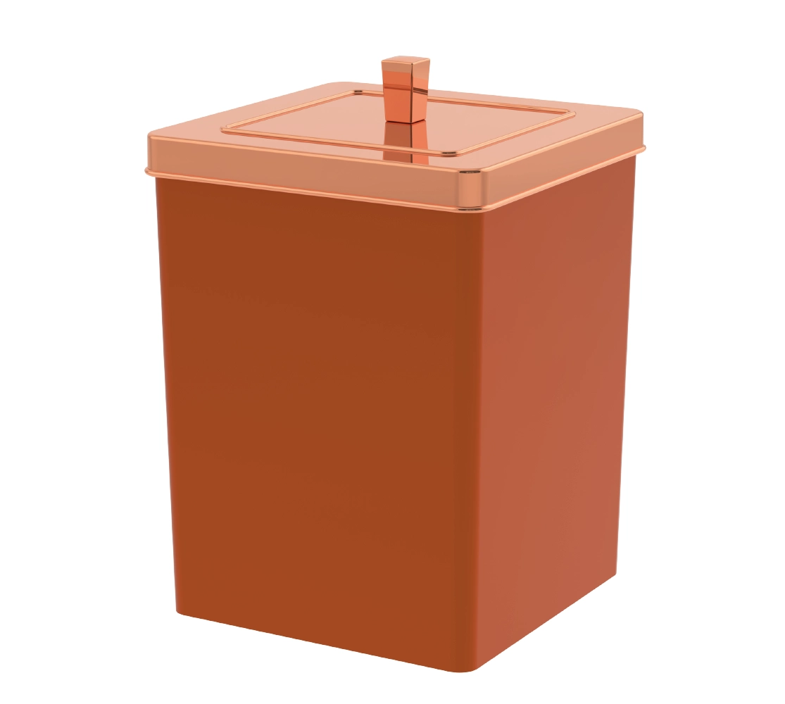 Lixeira Quadrada 6,5 Litros - Rosé Gold