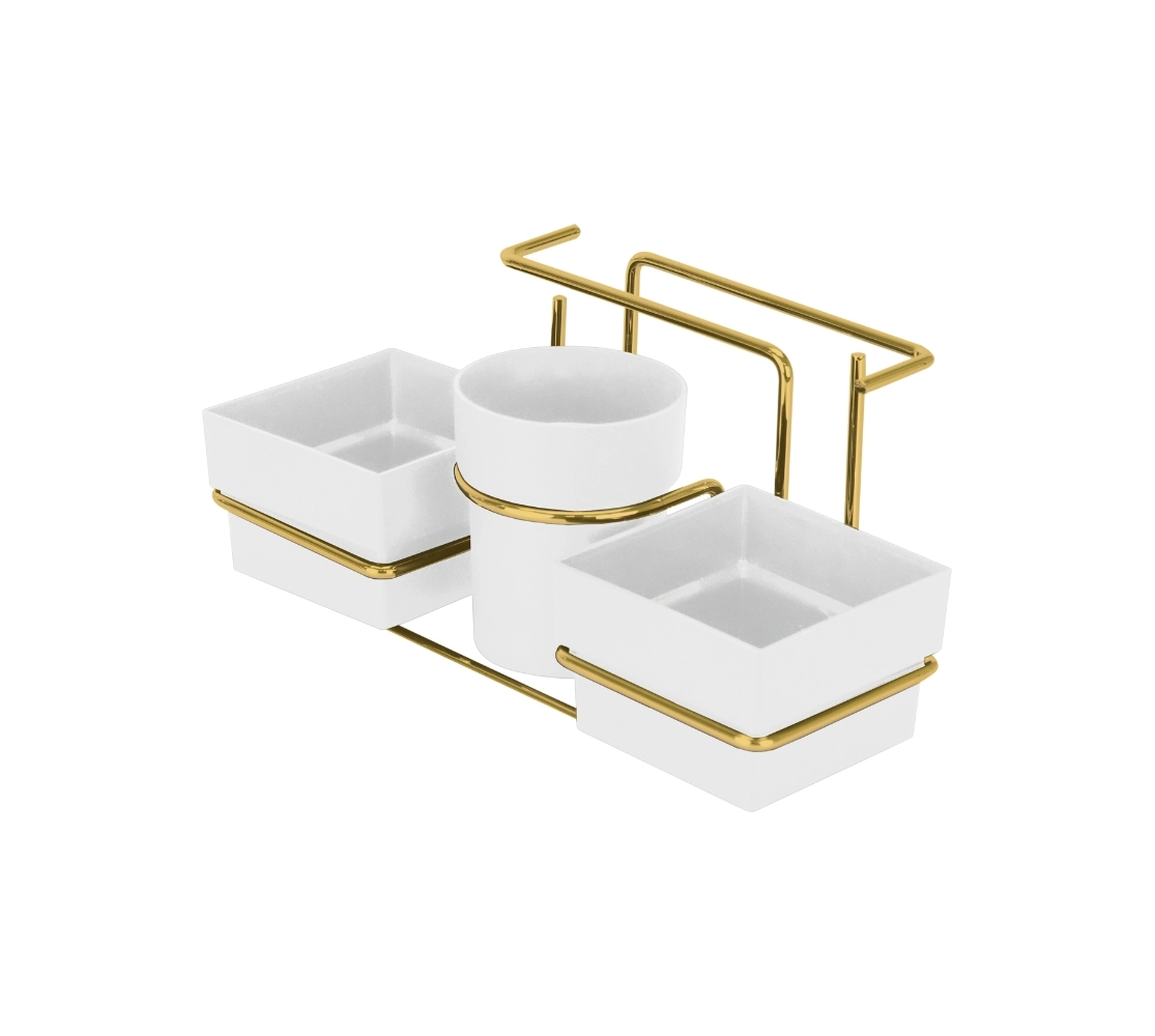Organizador para Sachês / Mexedor e Guardanapos - Dourado