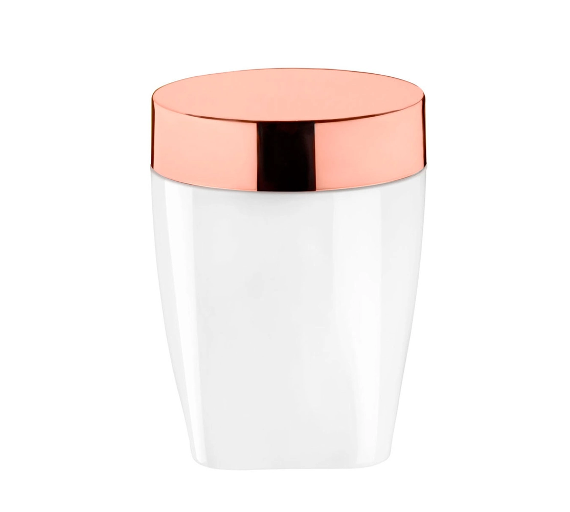 Porta Algodão/Cotonete - Branco/Rosé Gold