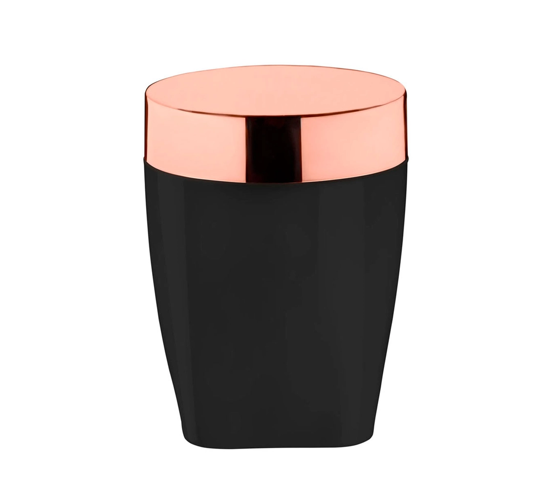 Porta Algodão/Cotonete - Preto/Rosé Gold