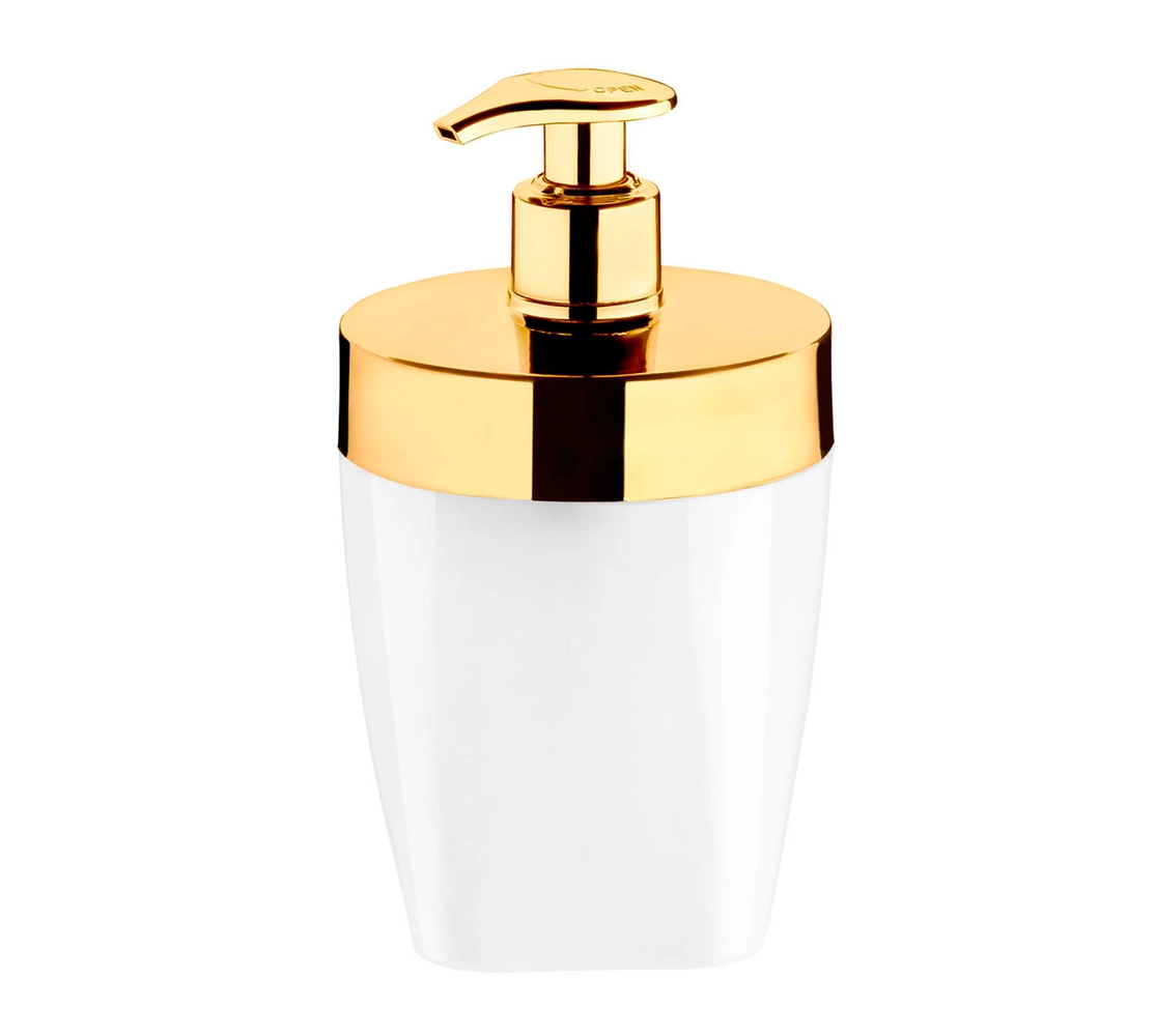 Porta Sabonete Líquido - Branco/Dourado