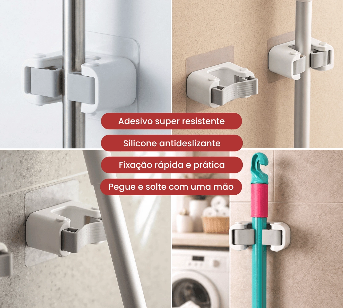 Suporte Adesivo Para Vassouras - 2 unidades