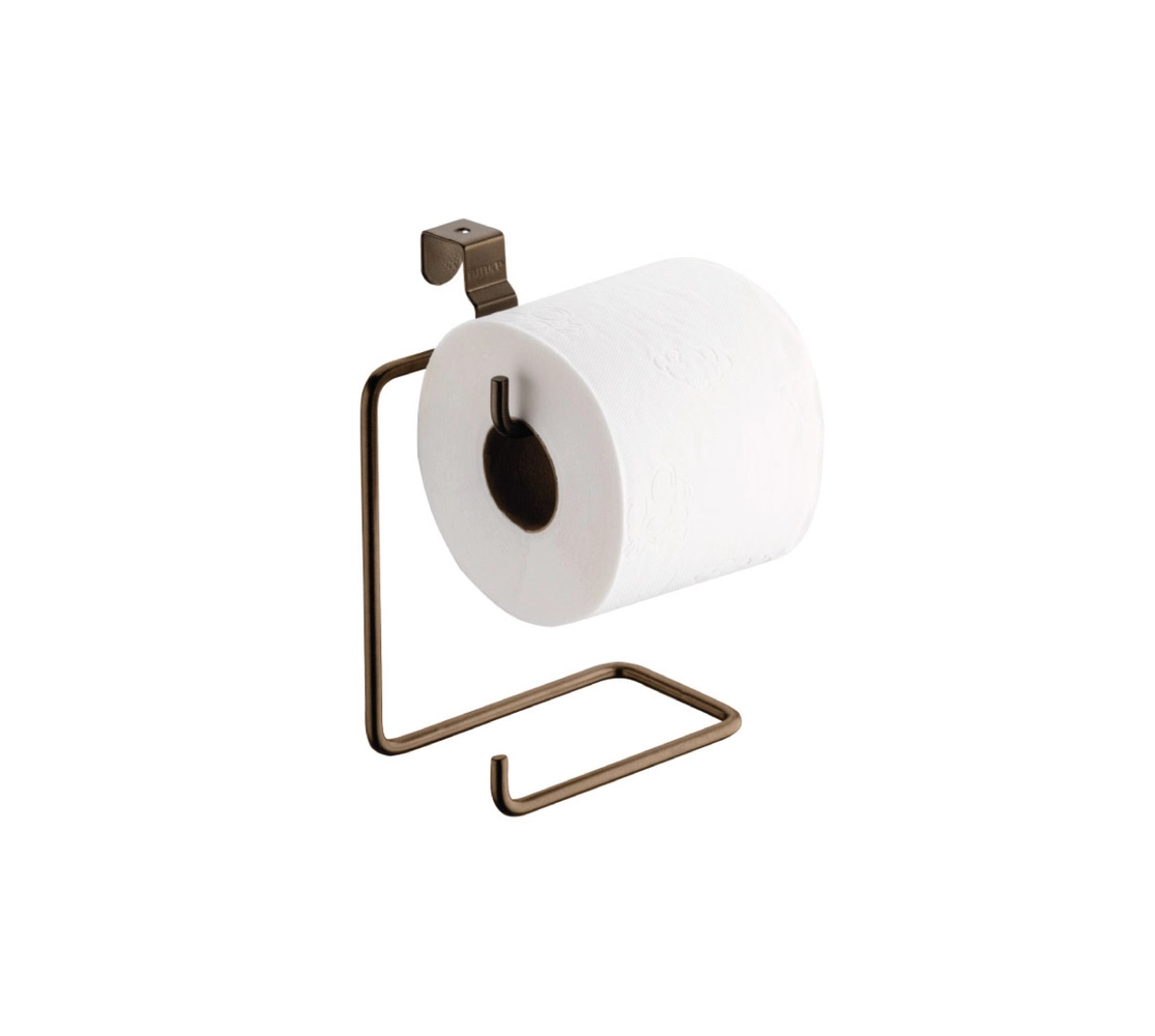 Suporte Duplo de Papel Higiênico para Caixa Acoplada - Cor Café