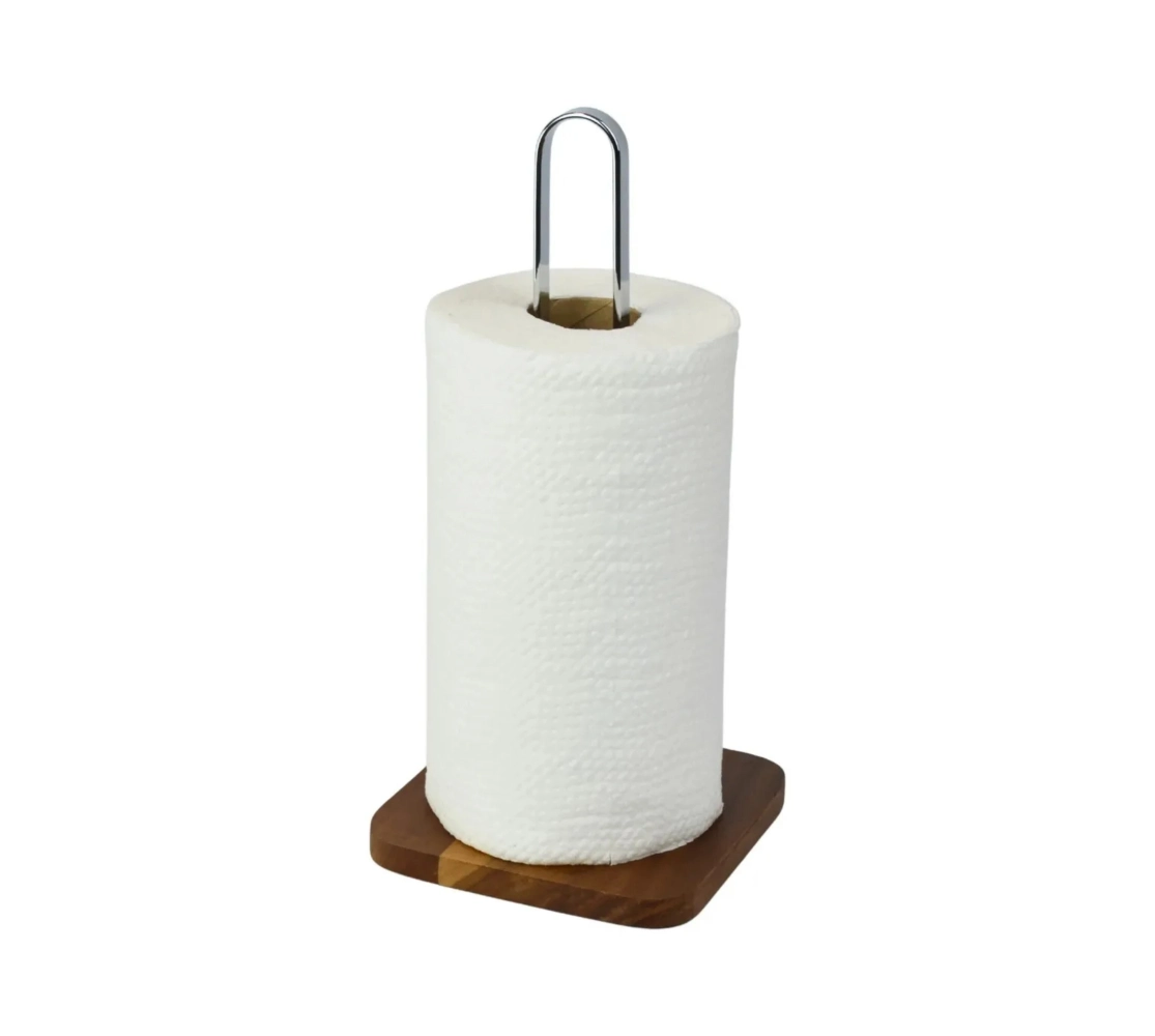 Suporte Rolo Papel Toalha Madeira