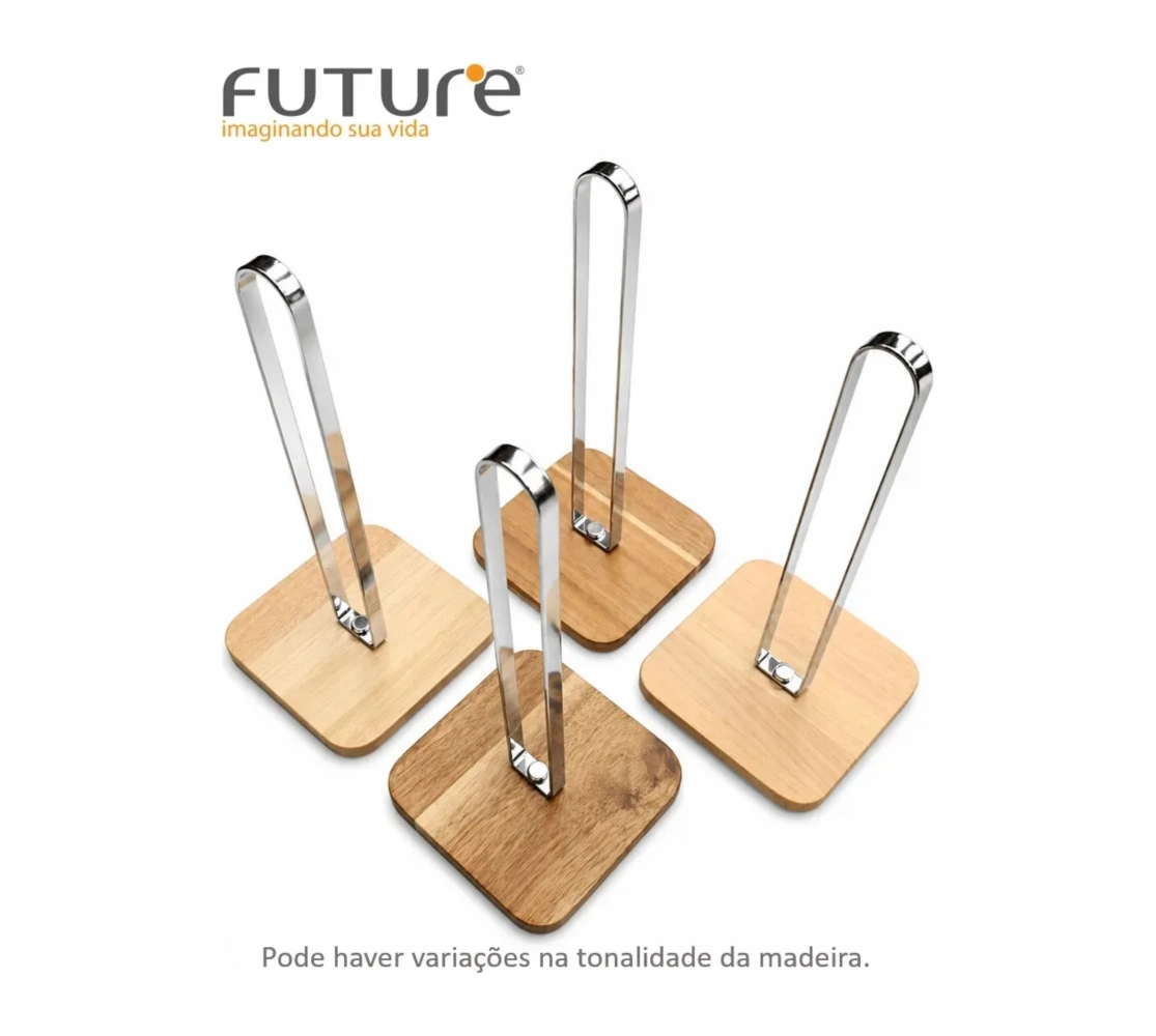 Suporte Rolo Papel Toalha Madeira