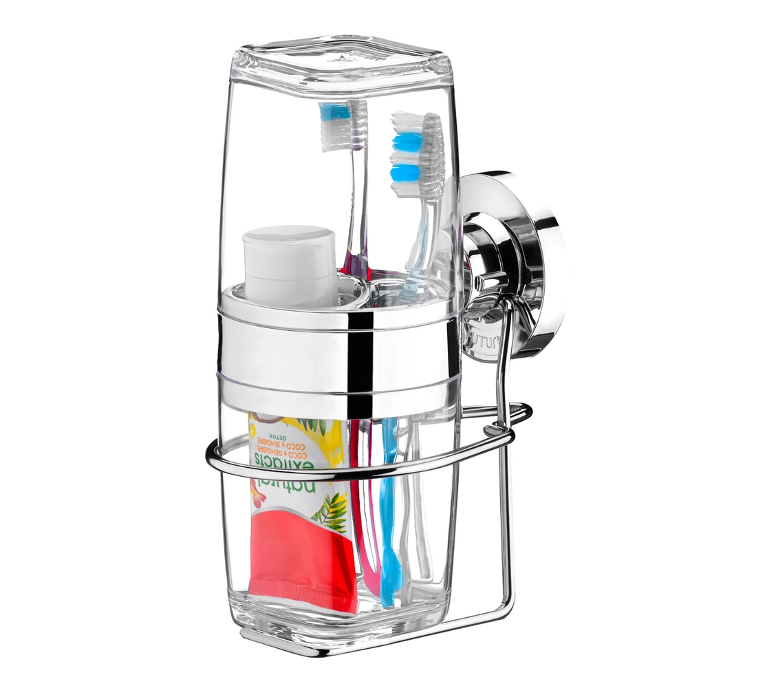 Suporte com Porta Escova/Creme Dental com Ventosa