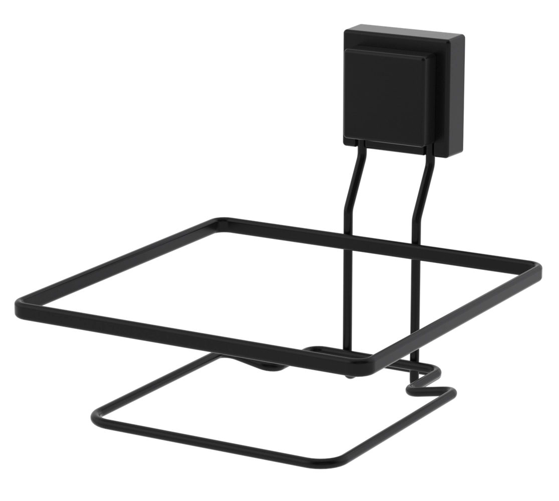 Suporte para Lixeira Quadrada com Ventosa (até 19,5cm) - Preto Fosco