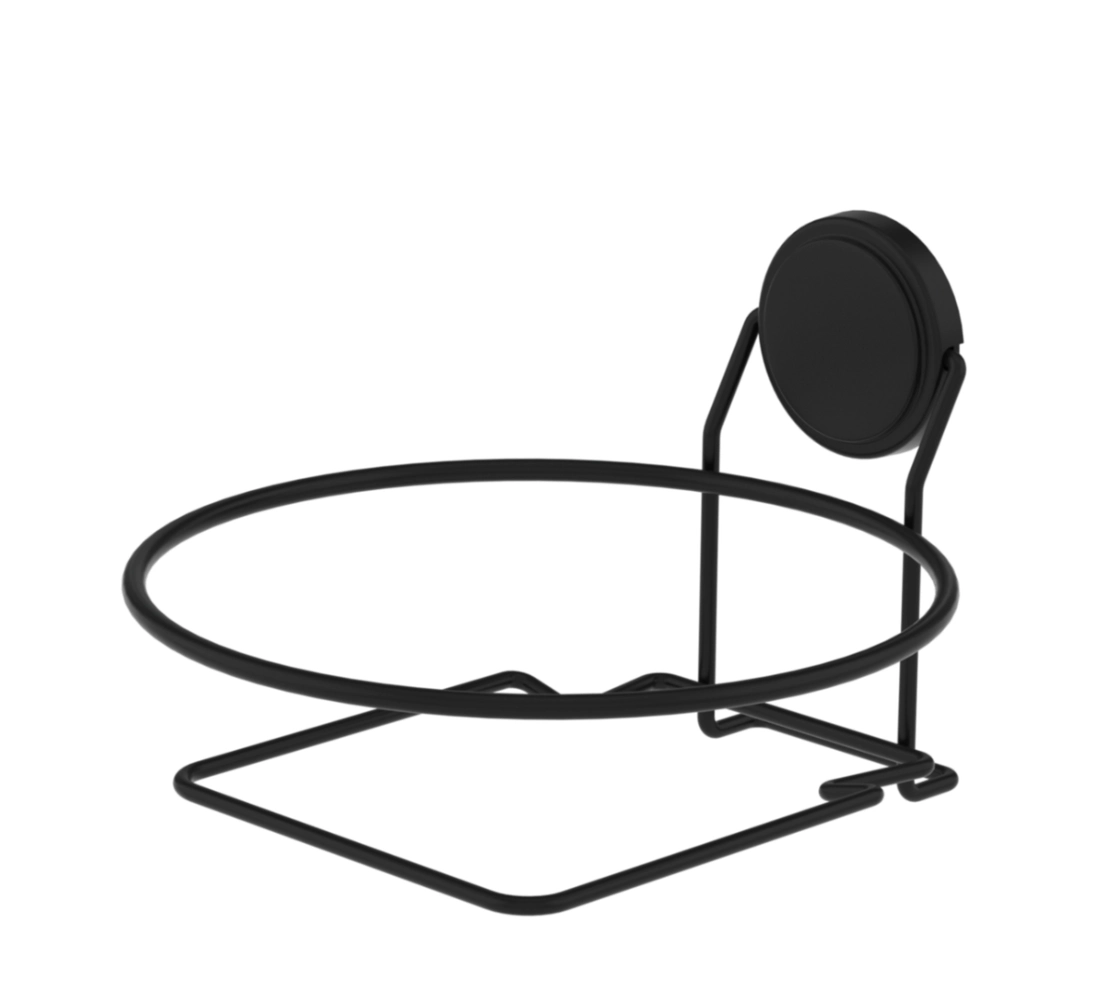 Suporte para Lixeira Redonda (até 20,5cm) com Adesivo 3M - Preto Fosco
