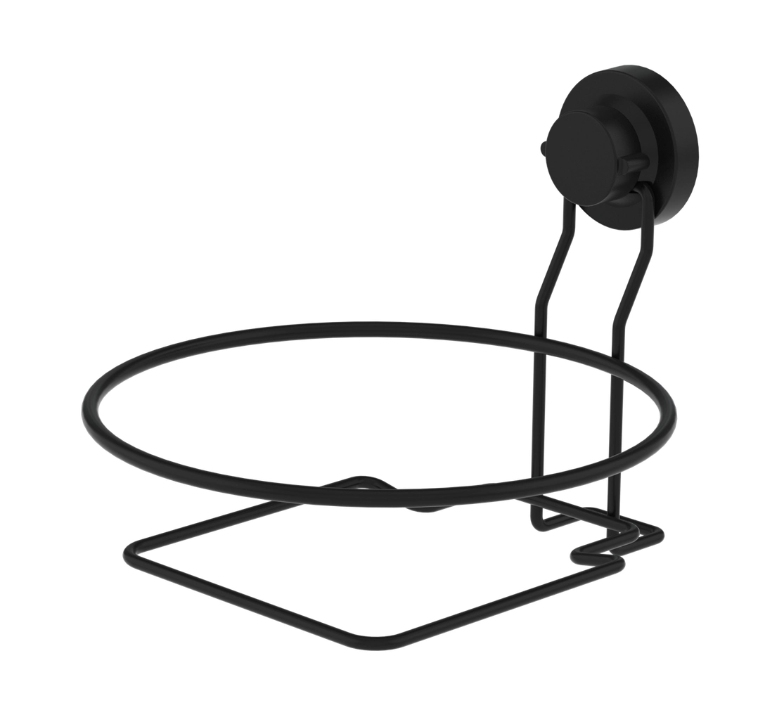 Suporte para Lixeira Redonda com Ventosa (até 20,5cm) - Preto Fosco