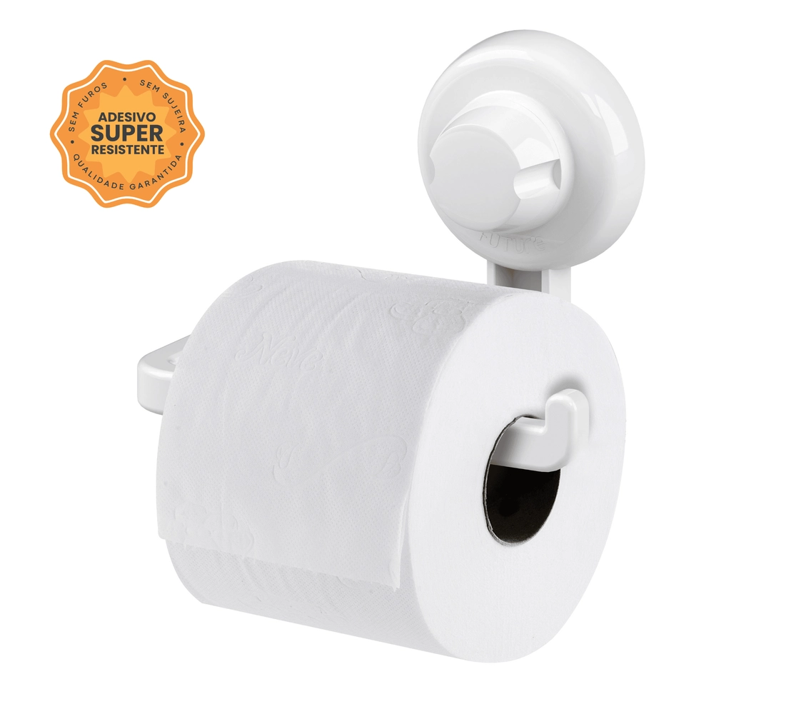 Suporte para Papel Higiênico com Adesivo - Branco
