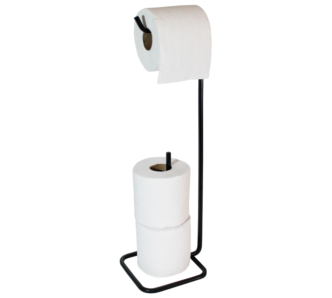 Suporte para Papel Higiênico de Chão - Preto Fosco