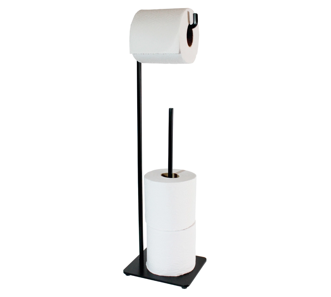 Suporte para Papel Higiênico de Chão - Preto Fosco