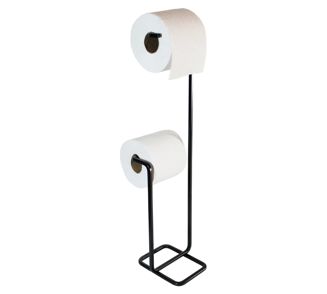 Suporte para Papel Higiênico de Chão - Preto Fosco
