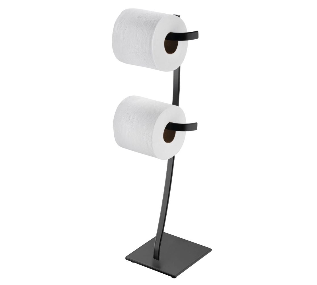 Suporte para Papel Higiênico de Chão - Preto Fosco