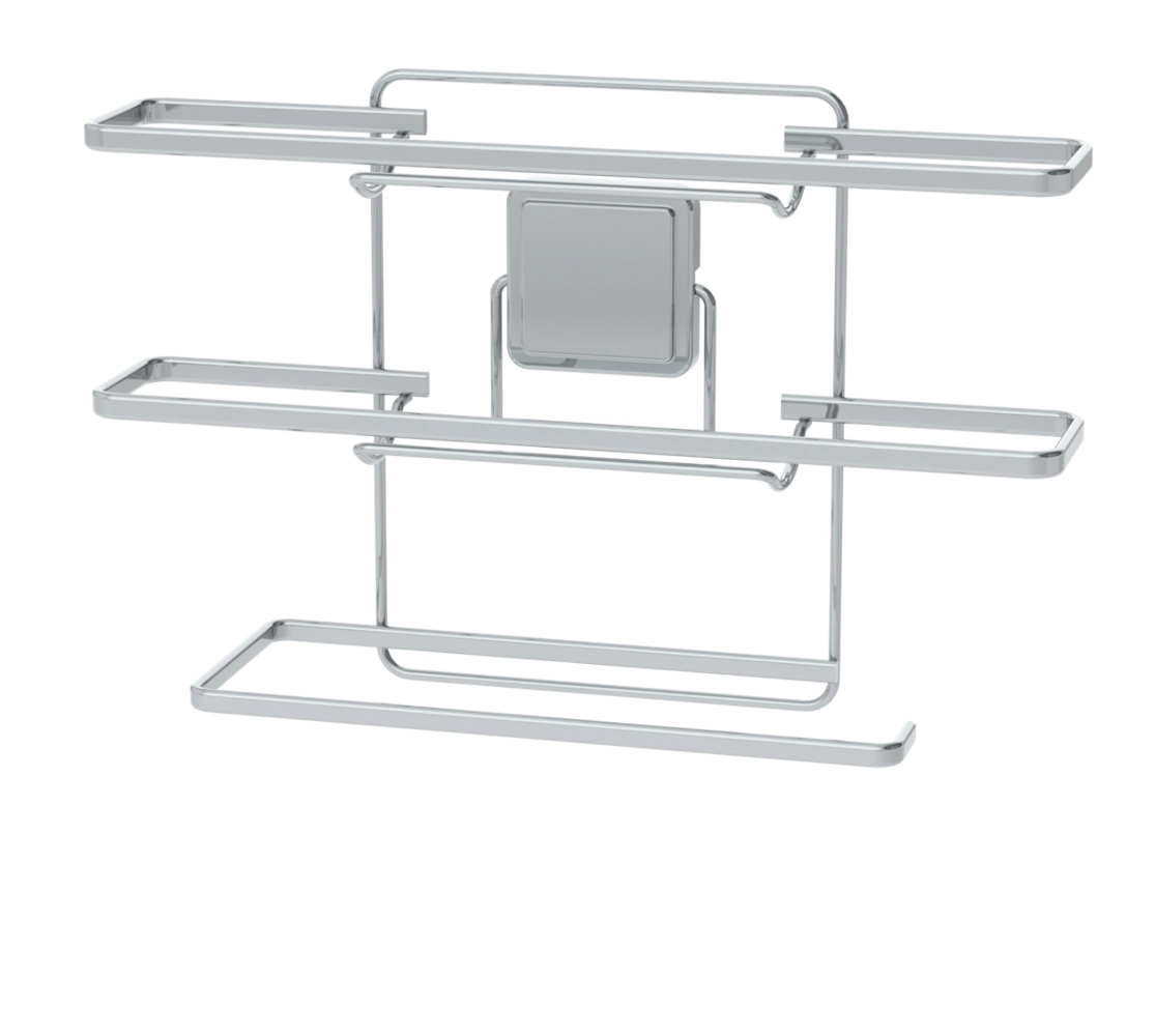 Suporte para Rolos de Papel Toalha / Alumínio / PVC com Adesivo