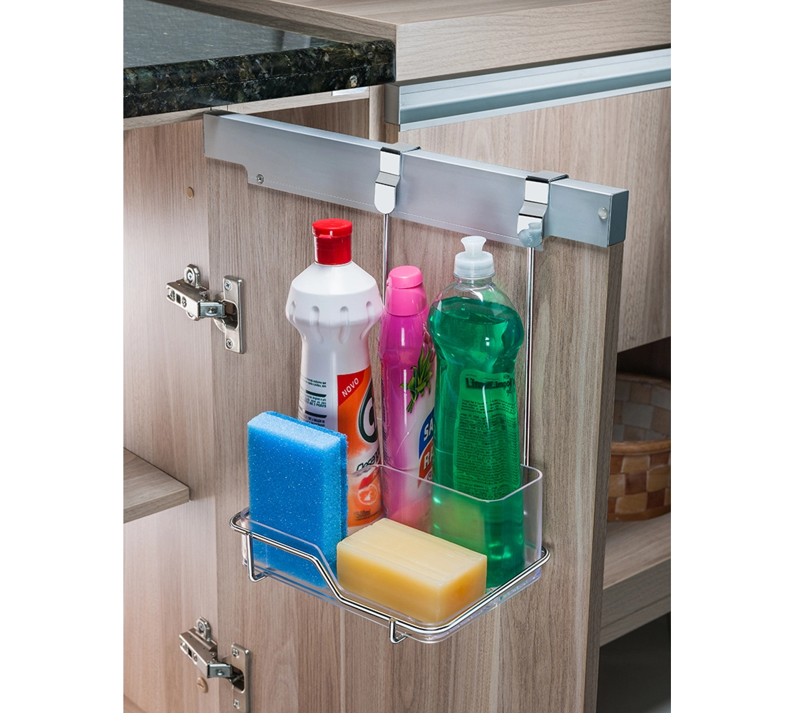 Suporte para Sabão/Detergente e Esponja Para Porta Armário