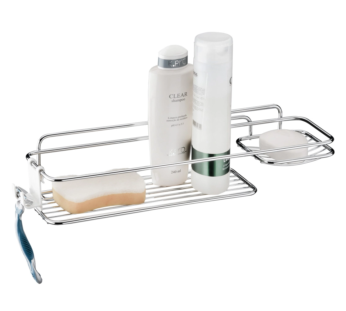 Suporte para Shampoo/Sabonete de Parede com Gancho Móvel