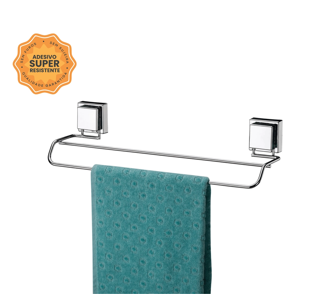 Toalheiro Duplo 45Cm Inox com Adesivo