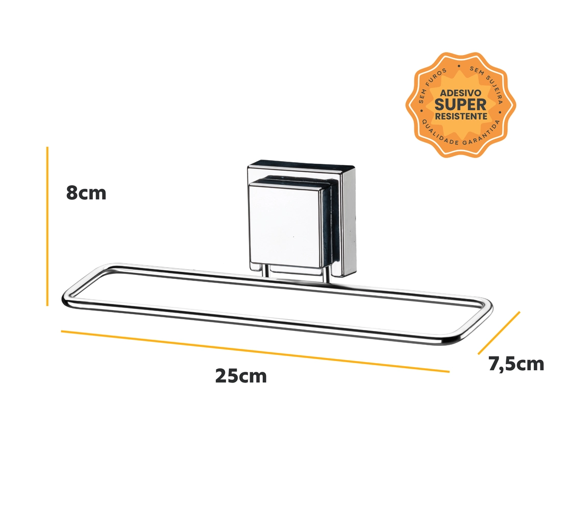 Toalheiro de Lavabo 25CM Inox com Adesivo